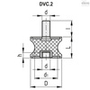 Elesa Threaded hole and threaded stud, DVC.2-40-32-50-M8-23-55 DVC.2